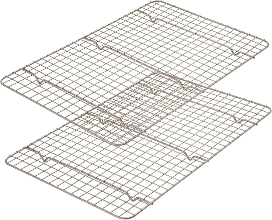 HAPPIELS Cooling Rack 10x15 in 2-Pack, Non-Toxic Non-Stick Cookie Sheet & Baking Tray Wire Rack, ... | Amazon (US)