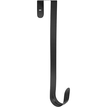 Sattiyrch 15" Wreath Hanger for Front Door Metal Over The Door Single Hook, Black(1) | Amazon (US)