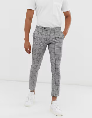 River Island smart pants in gray check | ASOS | ASOS (Global)