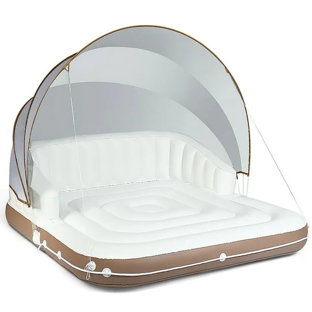 Costway Canopy Inflatable Pool Float Lounge Swimming Raft - Walmart.com | Walmart (US)