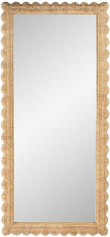 Butler Specialty Company Flora Scalloped Rattan Floor Mirror - Natural Rattan | Amazon (US)
