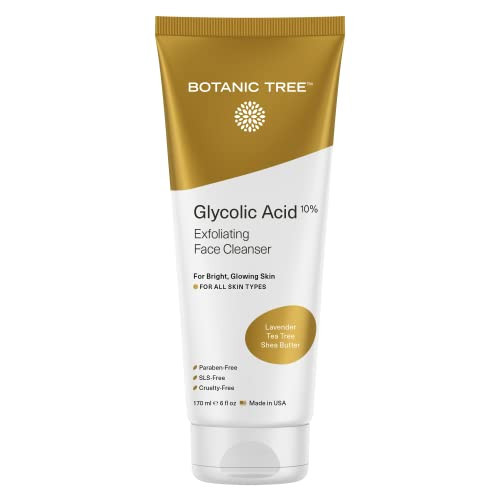Botanic Tree Glycolic Acid Face Wash - Facial Cleanser and Scrub - 10% Glycolic Acid, AHA - Salicylic Cleanser - 6 fl. oz | Amazon (US)