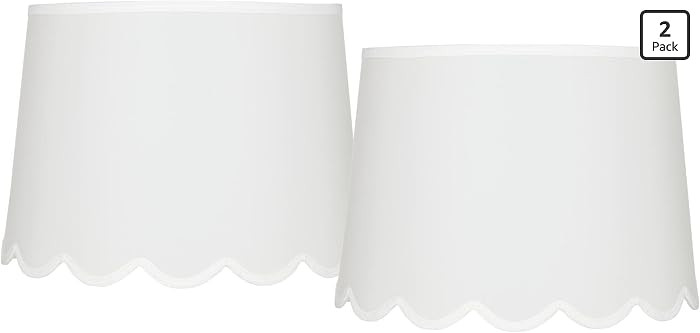 Set of 2 Hardback Scallop Empire Cottage Core Lamp Shades Large 13" Top x 15" Bottom x 11" High S... | Amazon (US)