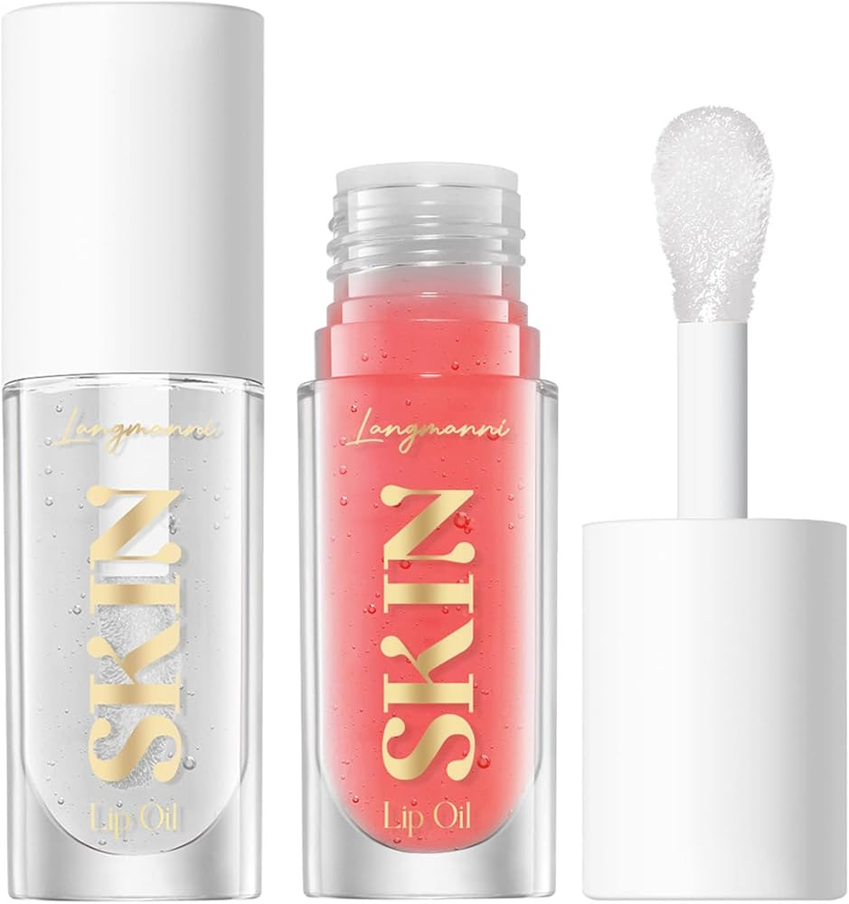 BANGFENG 2Pack Big Brush Head Hydrating Lip Glow Oil Plumping Lip Tint, Lip Gloss Tinted Lip Balm... | Amazon (US)