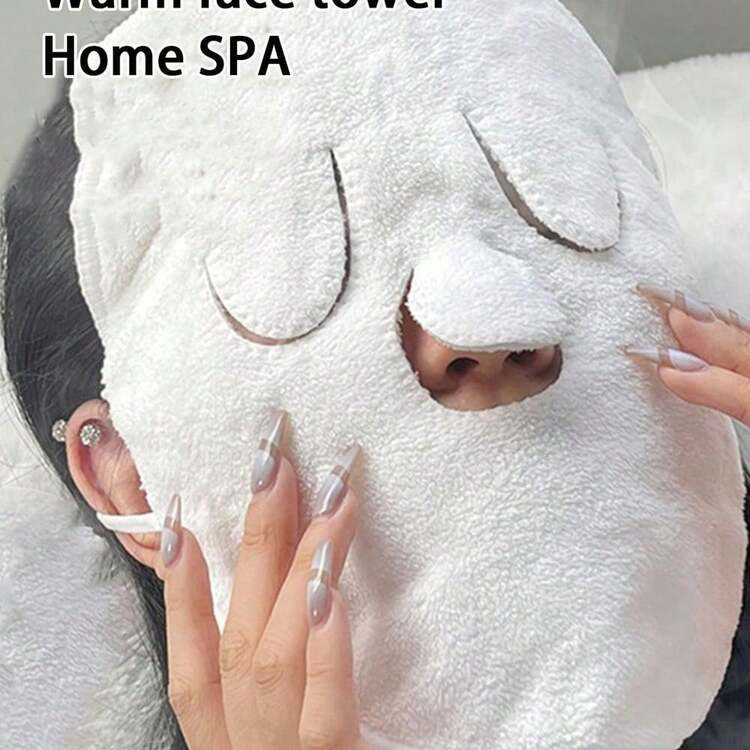 1pcs Reusable Hot Compress Facial Mask, Hot And Cold Skin Care, Facial Moisturizing, Home Facial Spa, Camping Or Disaster Relief Facial Mask Towel, Beauty Skin Steaming Hot Face Wash Towel | SHEIN
