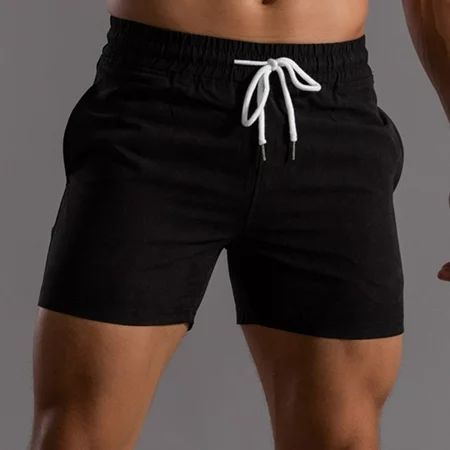 MRULIC mens shorts Mens Summer Solid Color Pants Pocket Drawstring Loose Quick Dry Casual Sports Run | Walmart (US)