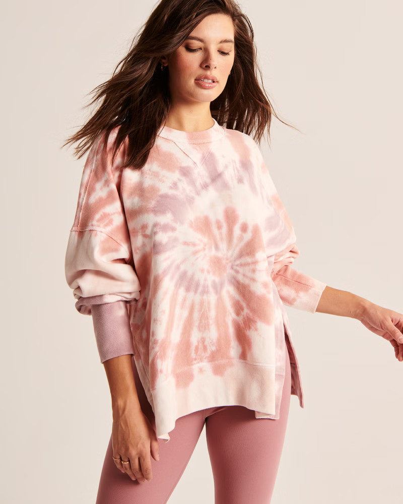 Women's Tie-Dye Tunic Crewneck Sweatshirt | Women's Tops | Abercrombie.com | Abercrombie & Fitch (US)