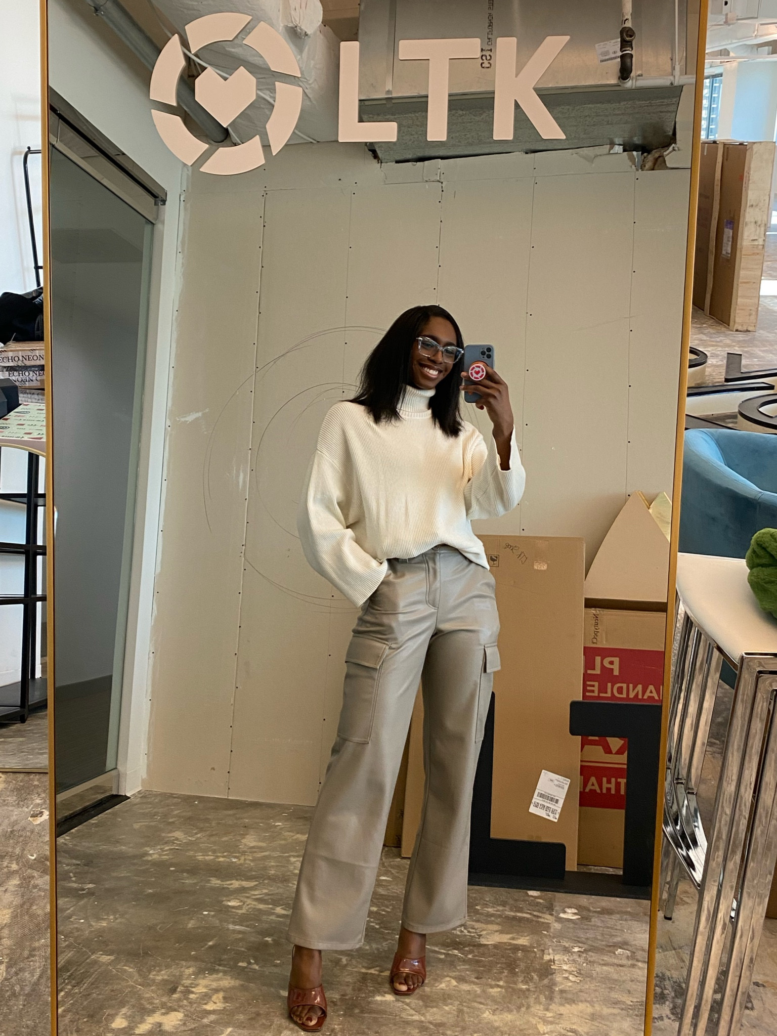 Fall fashion, fall outfit, sweater outfit, cream sweater, turtleneck outfit,  Walmart fashion, Charlotte Russe, affordable fashion, mule heels, brown heels, nude heels for dark skin, nude heels, leather pant, leather pants, wide leg pant, wide leg leather pant, leather cargo pant, cargo pant, green jacket, tonal outfit, tonal fall outfit,
monochromatic outfit, monochromatic fall outfit, winter outfit, casual fall outfit, easy fall outfit 

#LTKstyletip #LTKSeasonal #LTKunder50