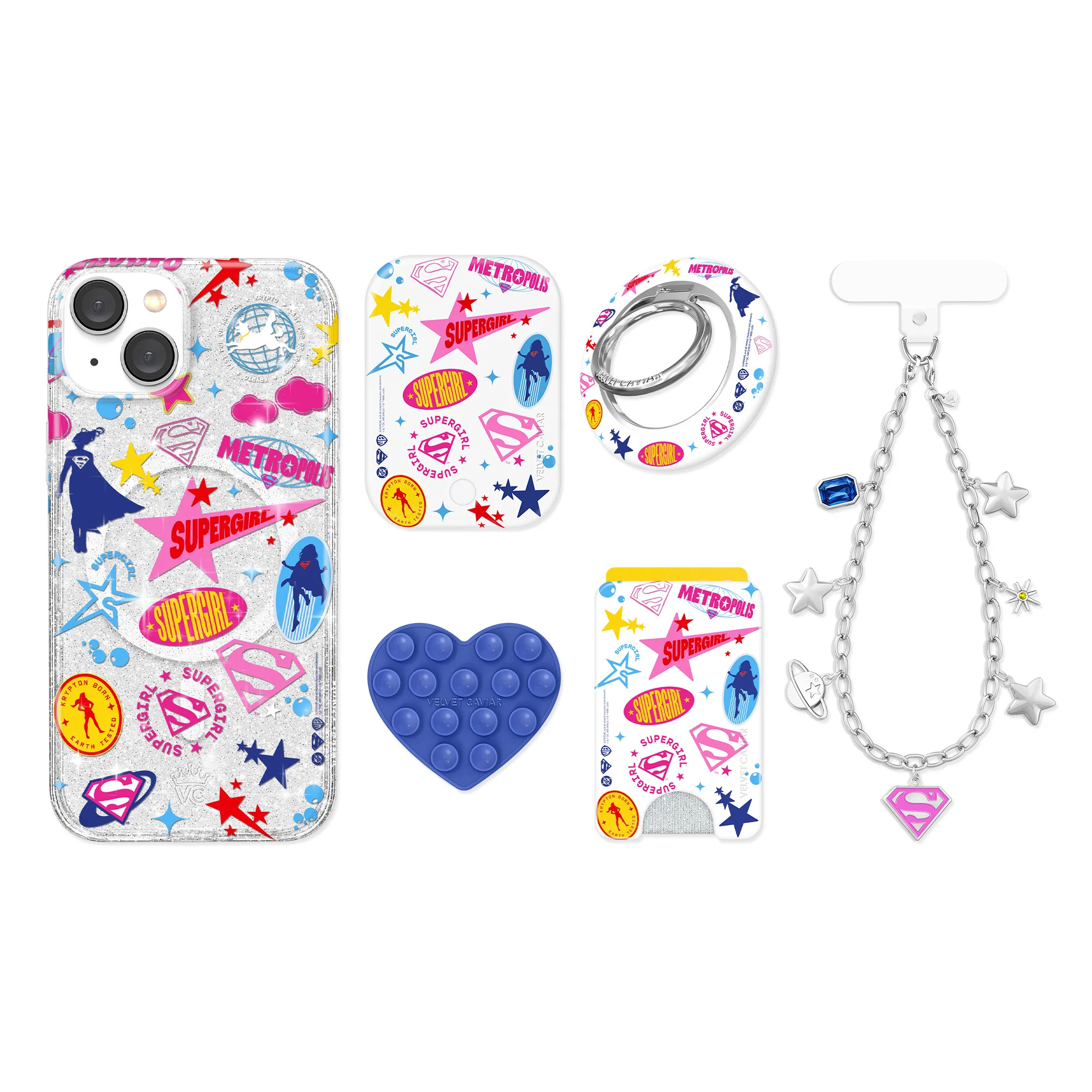 Supergirl Krypto Glitter iPhone Bundle Set | Velvet Caviar