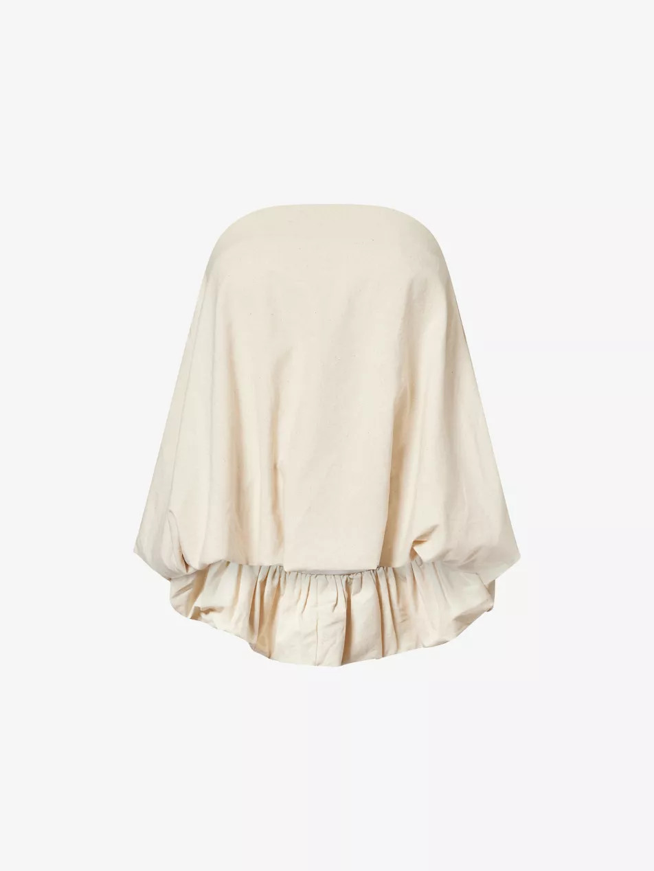 Bubble Hem Strapless Linen And Cotton Blend Bandeau Top | Selfridges