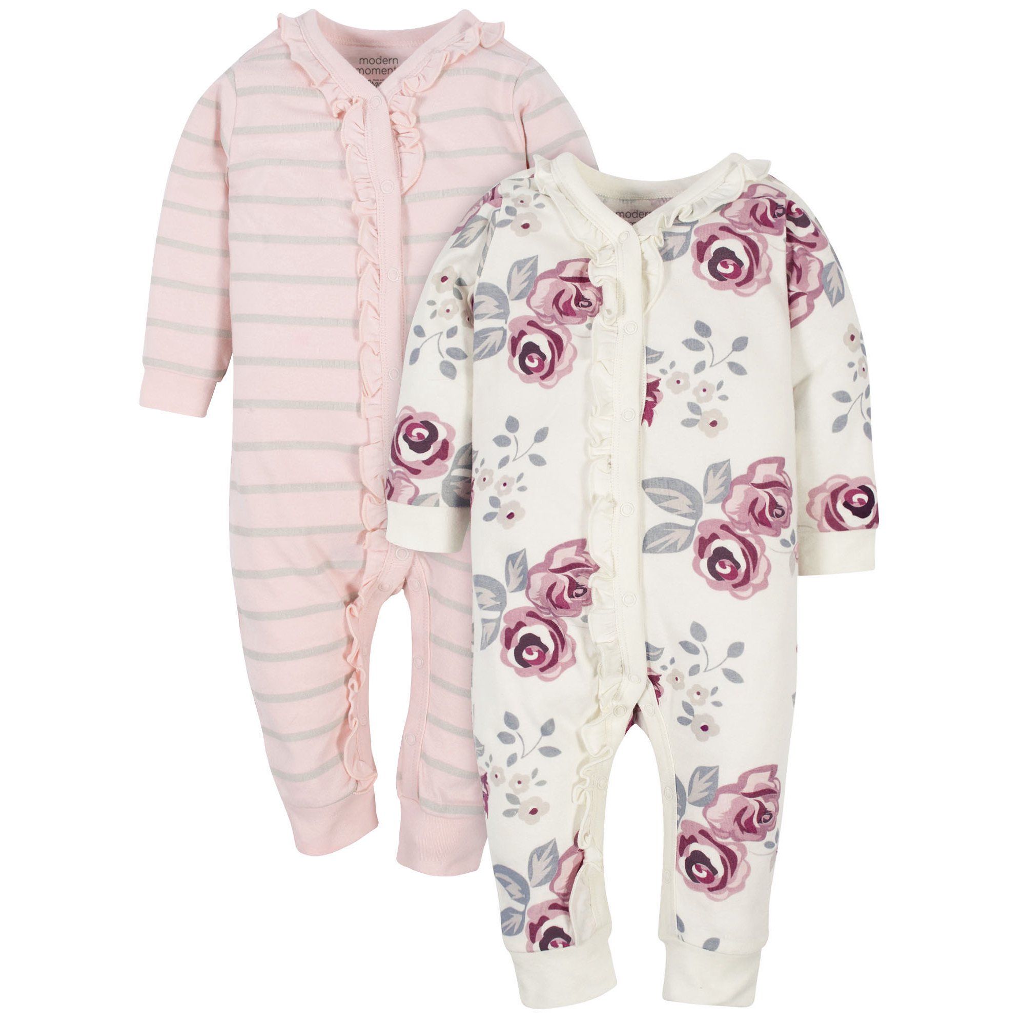 Modern Moments by Gerber Baby Girl Coveralls, 2-Pack | Walmart (US)