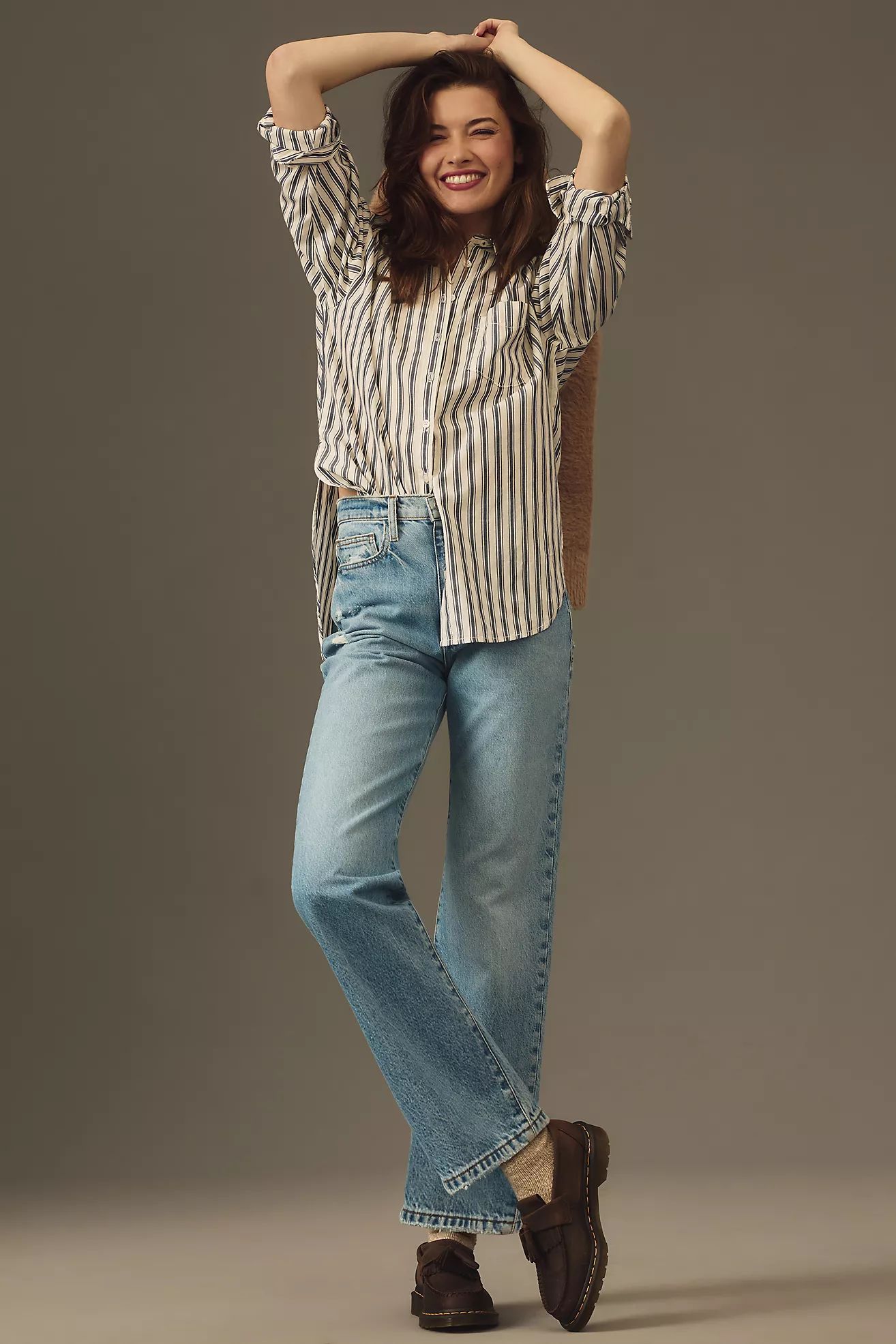 FRAME Le Jane High-Rise Straight-Leg Jeans | Anthropologie (US)