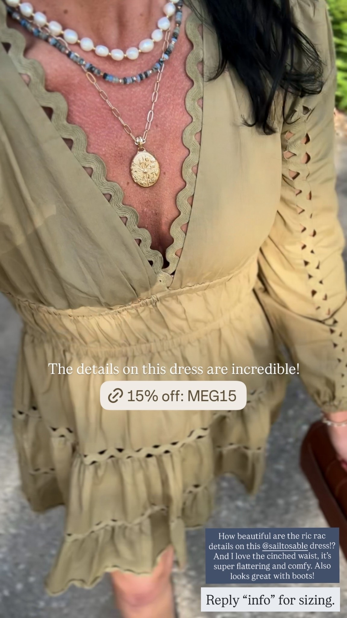 15% off this beautiful fall dress with code: MEG15 

How beautiful are the ric rac details on this dress!? And I love the cinched waist, it’s super flattering and comfy. Also looks great with boots!

In my opinion, this fits TTS. Wearing an XS.

Sail to sable, family picture outfit, Thanksgiving dress, fall festival dress 

#LTKStyleTip #LTKSeasonal #LTKSaleAlert