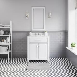 Water Creation Madison 30 in. Vanity in Modern White with Marble Vanity Top in Carrara White MADI... | The Home Depot