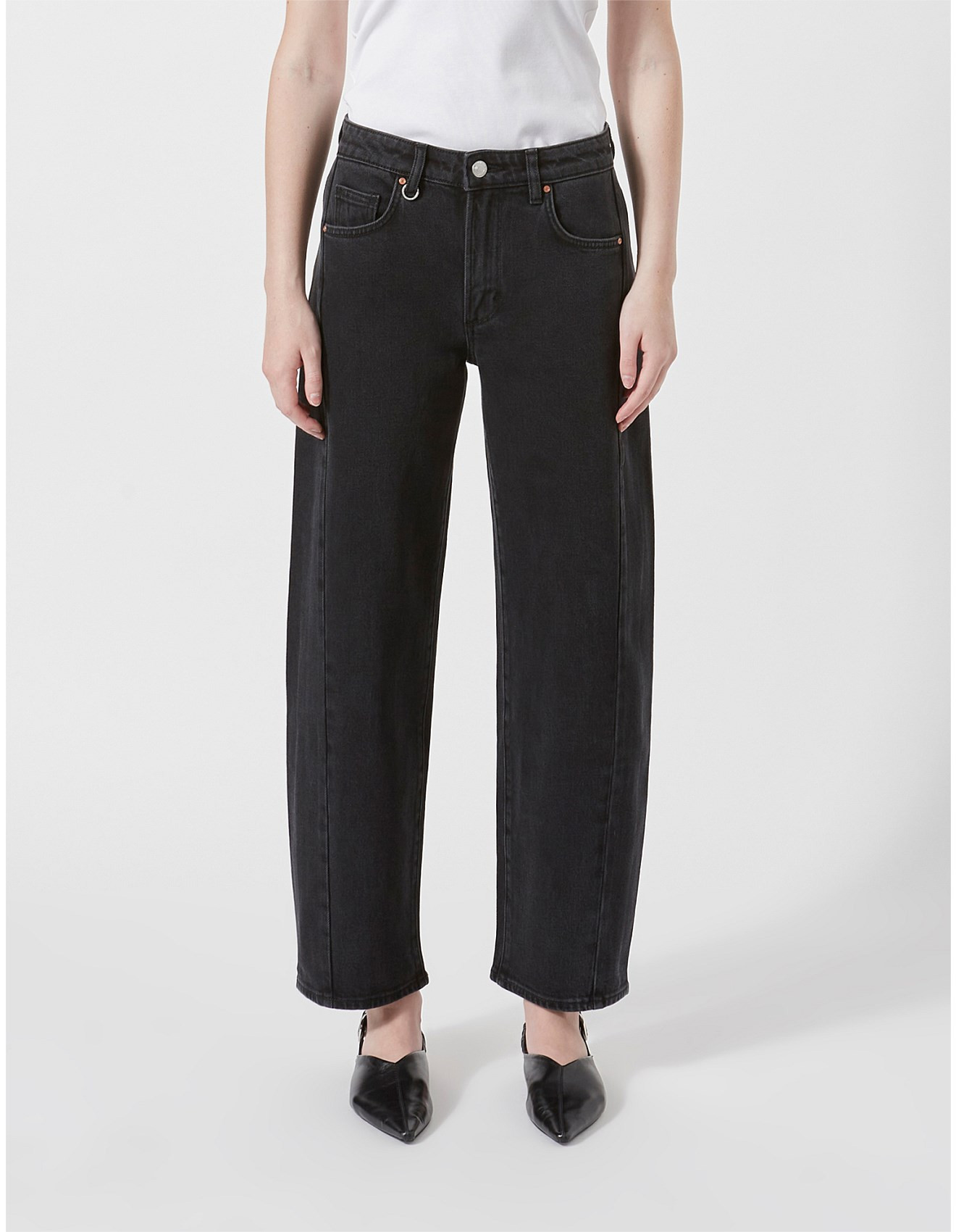 Amber Barrel Mid Rise Barrel Leg Jeans | David Jones (Australia & New Zealand)