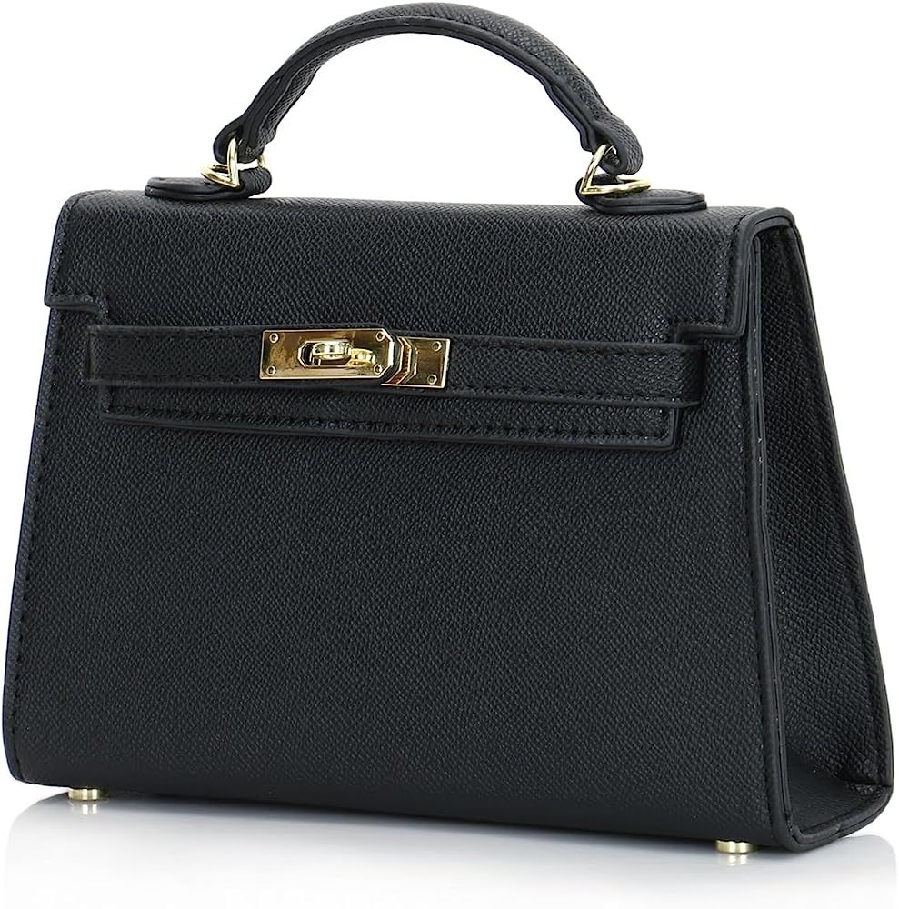 Womens Mini Leather Satchel Bags 9 * 2.5 * 5.5in Shoulder Purses Top Handle Handbags Ladies Desig... | Amazon (US)