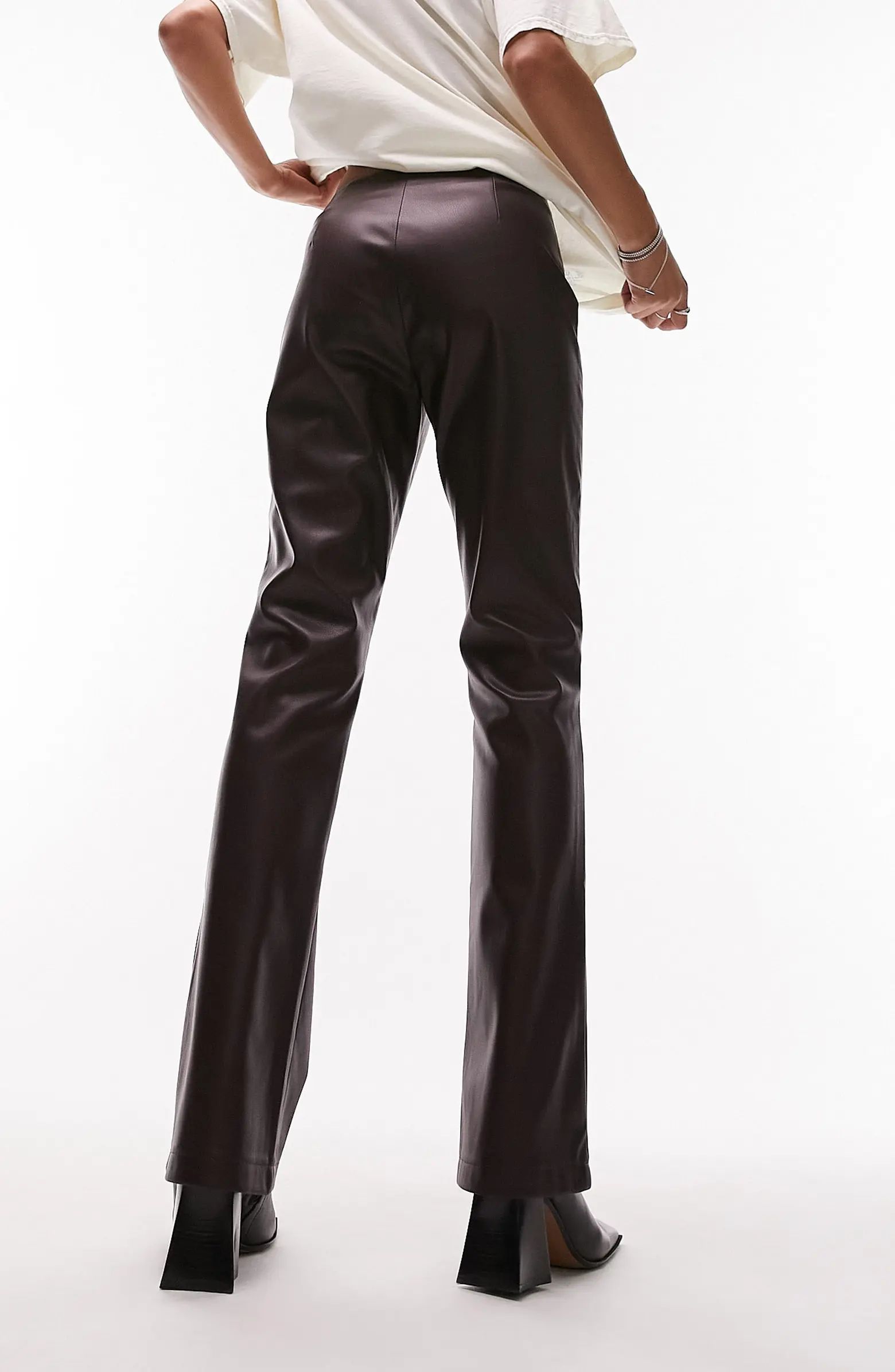 Faux Leather Flare Trousers | Nordstrom