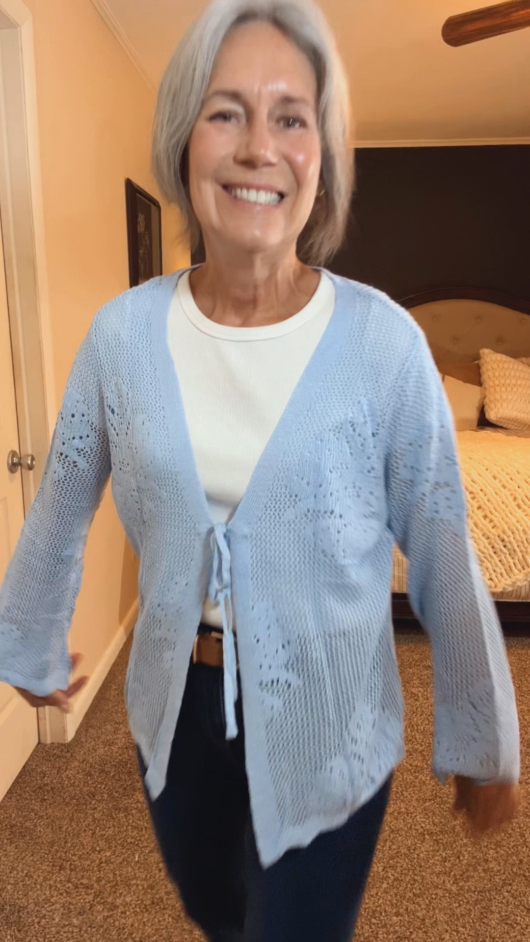 ‼️SALE ALERT ‼️ Crochet cardigan 30%off - now only $22.93. 

Love this lightweight cardigan for spring and summer. Perfect over a t shirt, bathing suit or even for a chilly office. 

It comes in lots of colors. I am wearing a small for reference  

#LTKOver40 #LTKSeasonal #LTKSaleAlert
