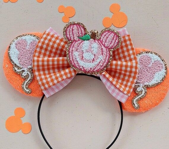 Halloween pink and orange spooky Mickey disney candy pumpkin Orange and black eye Spooky Ears, Mi... | Etsy (US)