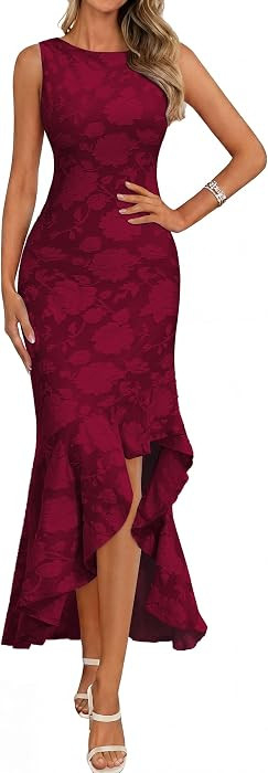 Simplee Womens Summer Sleevess Floral Formal Wedding Guest Cocktail Dresses | Amazon (US)