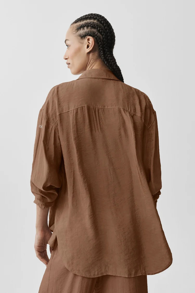 Semi-Sheer Golden Hour Button Down Long Sleeve | Alo Yoga