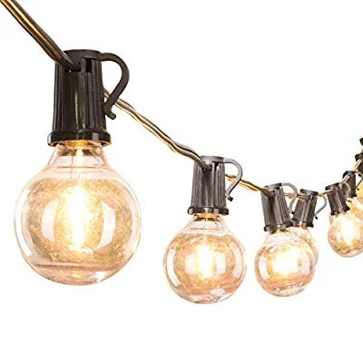 50Foot LED G40 Outdoor Patio String Lights with 50 Shatterproof LED Clear Globe Bulbs, Warm White Am | Walmart (US)