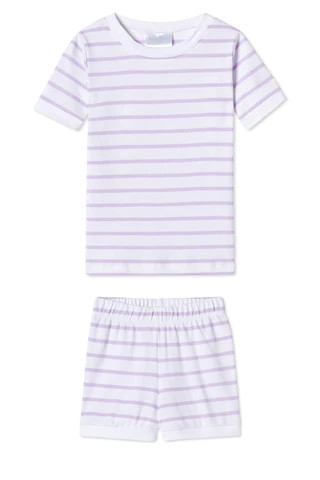 Kids Shorts Set in Lilac | Lake Pajamas