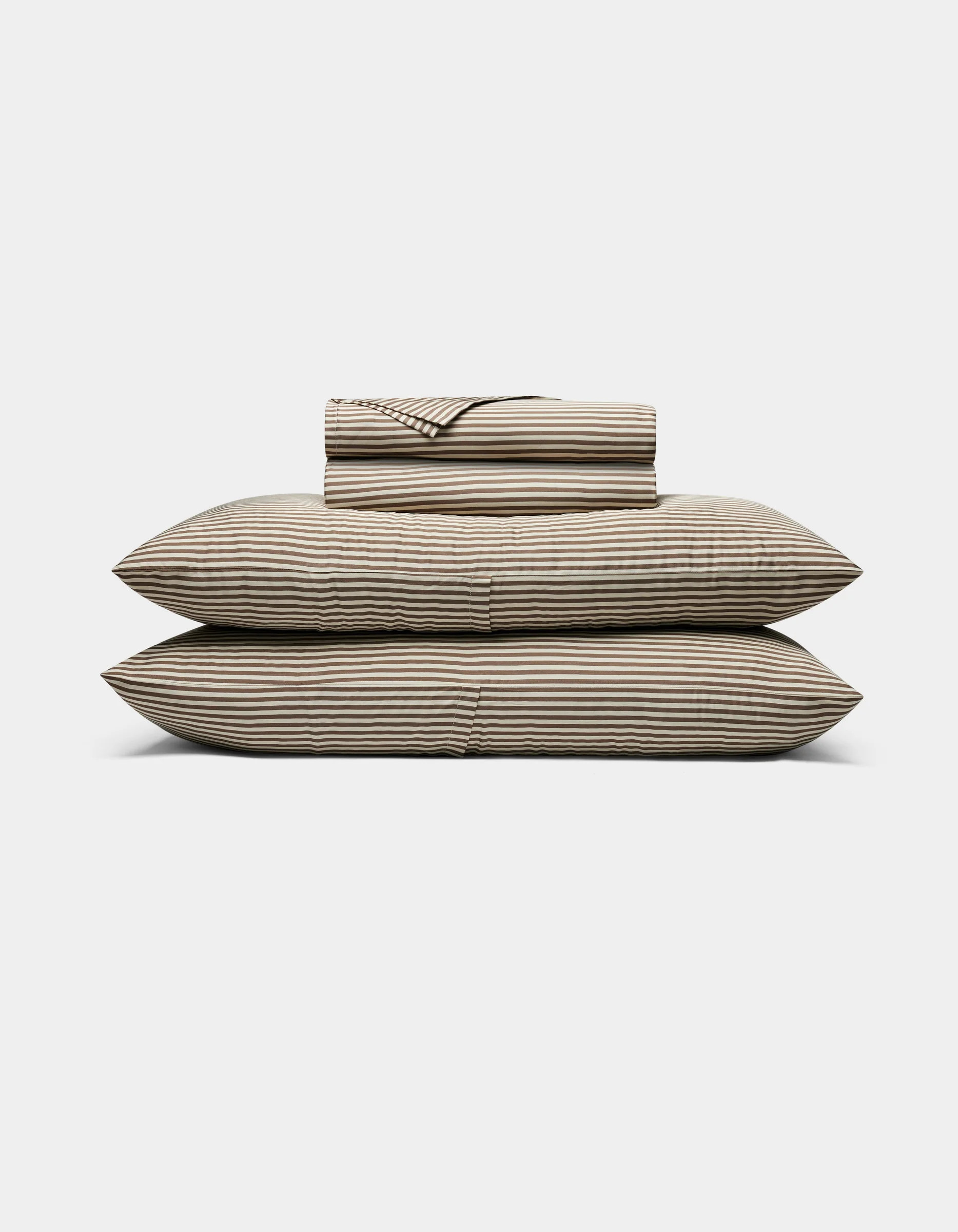 Bamboo Viscose Sheet Set in Classic Stripe in Ebony (Size: California King) - Cozy Earth | Cozy Earth