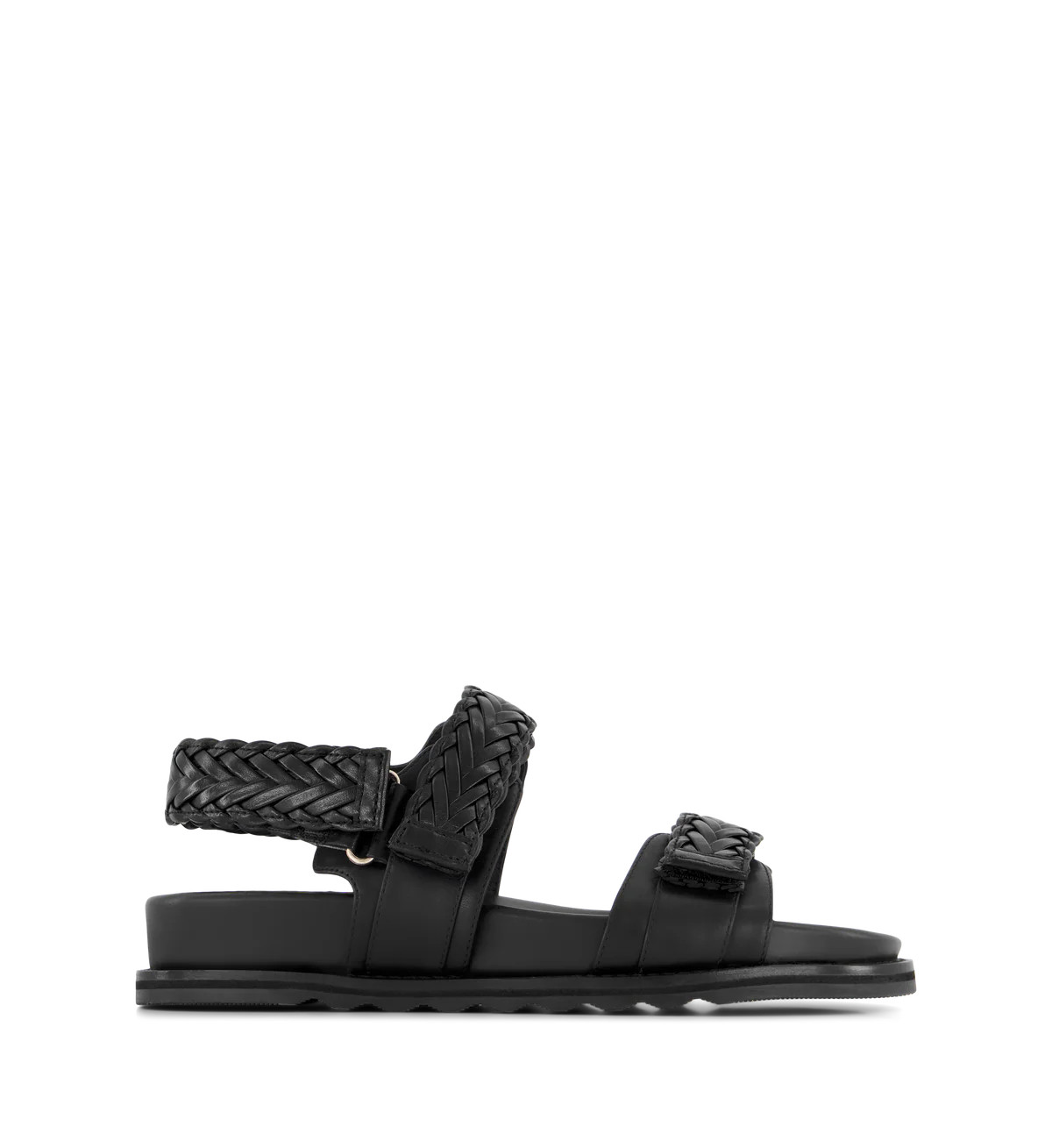 Cygnet Black Leather Chunky Sandals | Bared Footwear | Bared Footwear