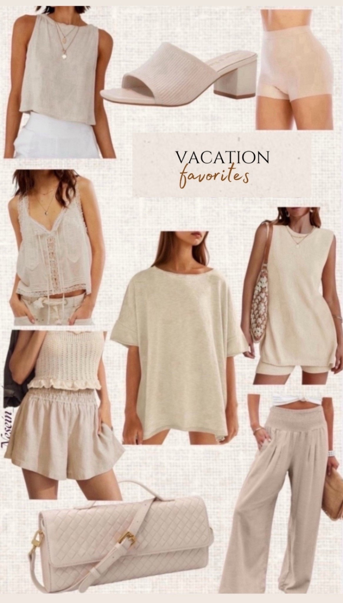 Vacation outfit ideas.  Linen look.  Pinterest aesthetic. European aesthetic.  Resort wear #founditonamazon