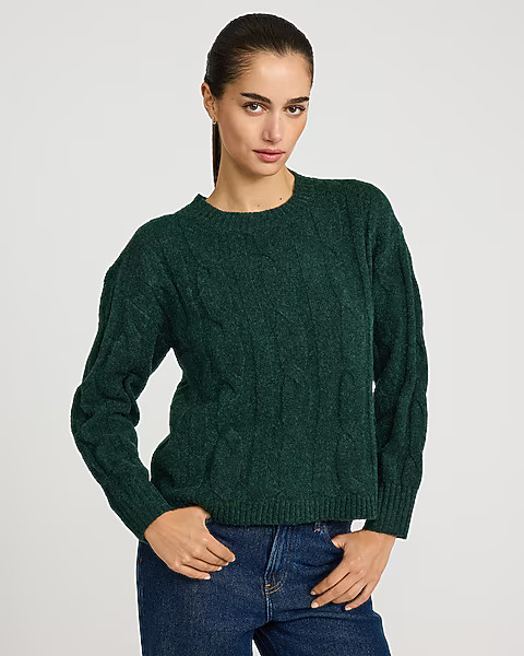 Cable Knit Crew Neck Sweater | Express
