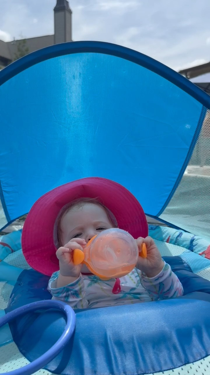 The life of being the youngest & only girl🥹😅at least she has her pool day essentials!

Loving this floatie and her hat for the summer! Her swimsuit fits true to size🩵 

 #LTKmomlife #LTKBaby