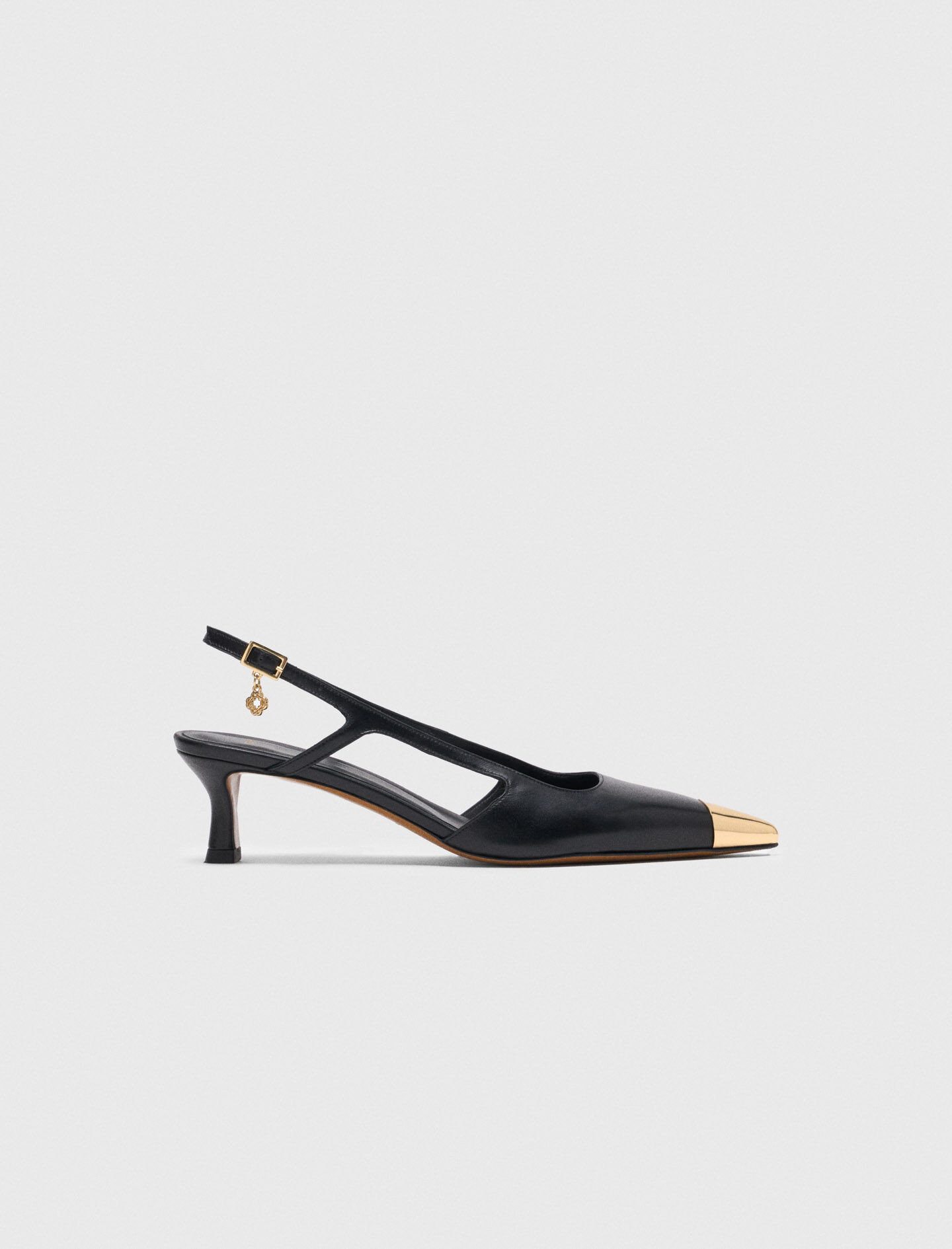 Smooth leather slingback pumps | Maje US
