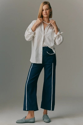 The Colette Flap Pocket Crop Wide-Leg Pants by Maeve | Anthropologie (US)