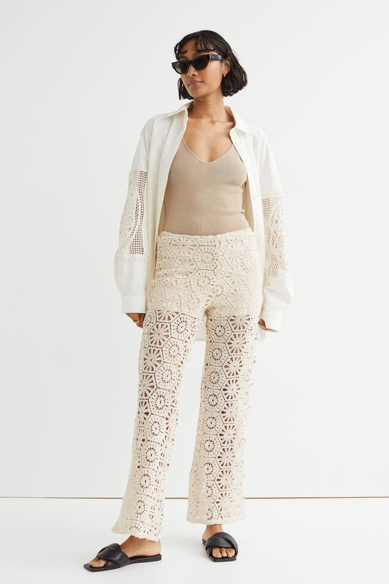 Straight-leg Crocheted-look Pants | H&M (US + CA)