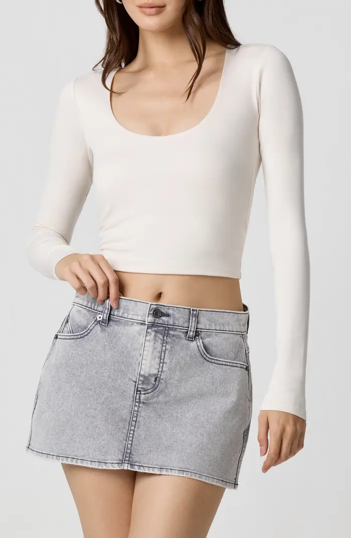 Power Mesh Plunge Long Sleeve T-Shirt | Nordstrom