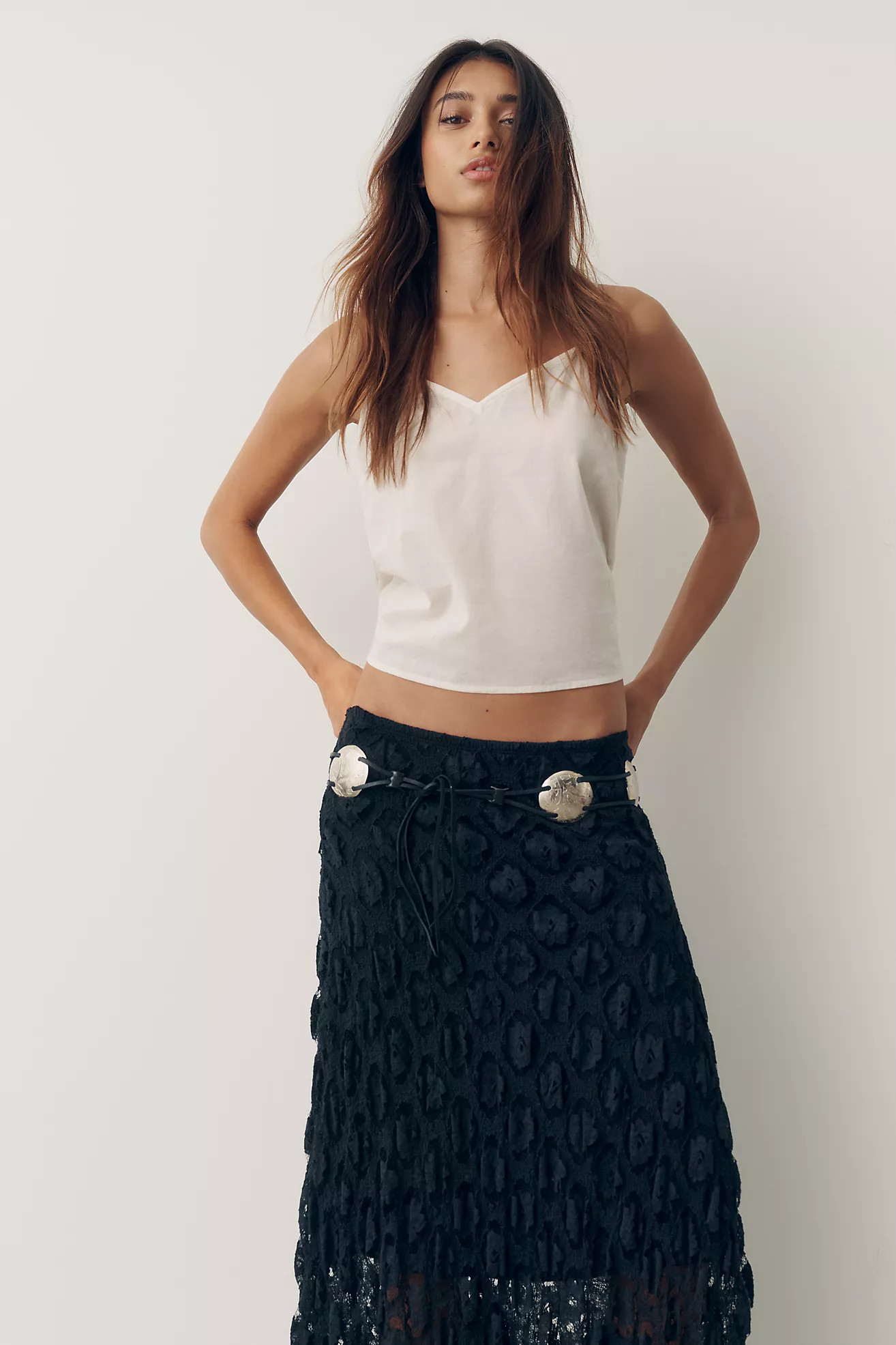 By Anthropologie Pucker Lace Midi Skirt | Anthropologie (US)
