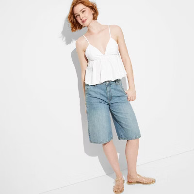 Women's Ruffle Babydoll Cami - Wild Fable™ White L | Target