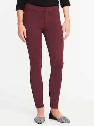 Old Navy Womens Mid-Rise Built-In Sculpt Ponte-Knit Pixie Ankle Pants For Women Wine Country Size 0 | Old Navy US