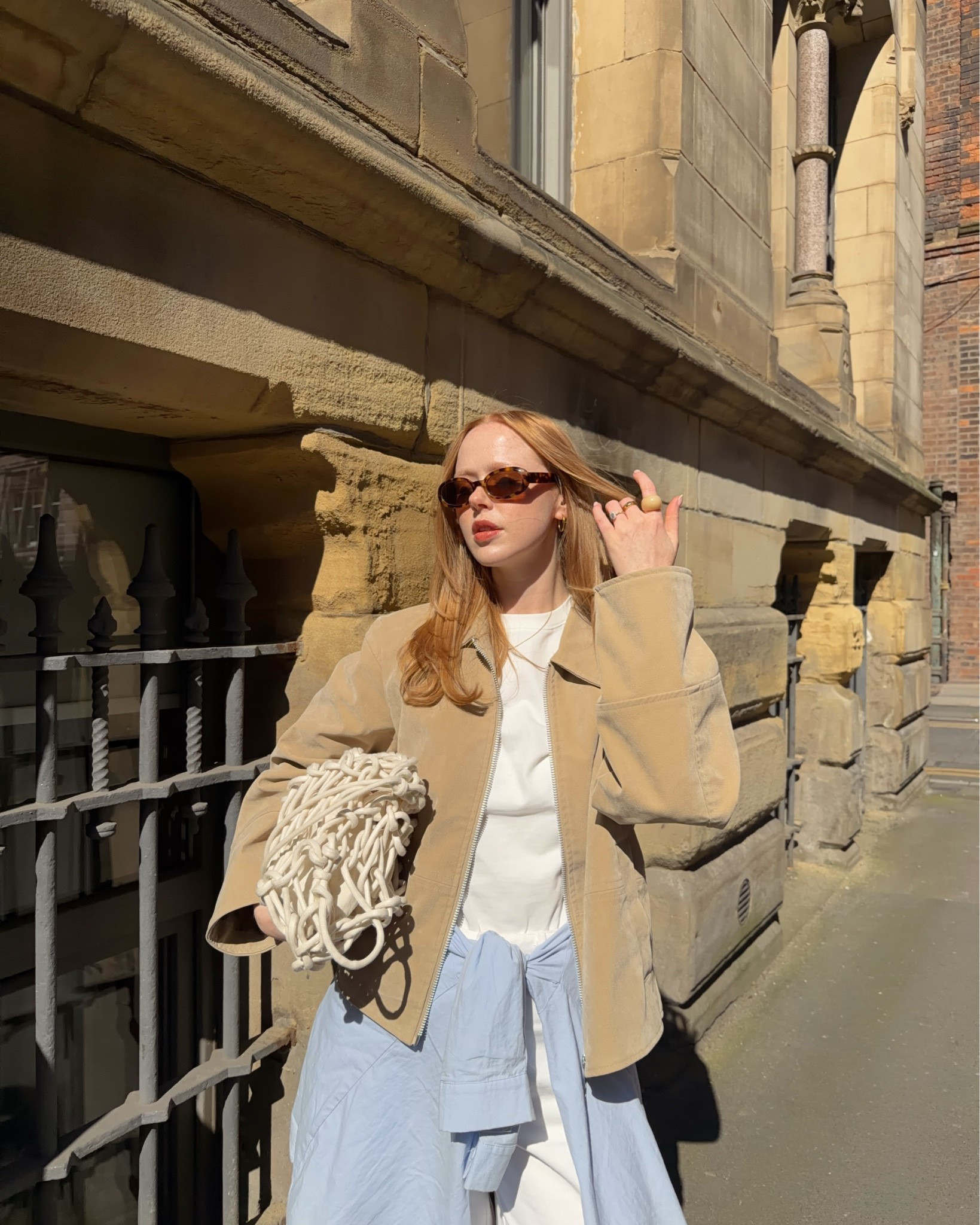 Suede Jacket, Camel Jacket, White Tee, T shirt, Blue Shirt

#LTKuk #LTKspring #LTKeurope