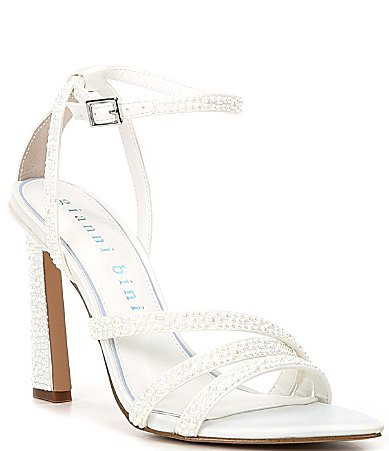 Gianni Bini Bridal Collection Fitztwo Embellished Pearl Studded Strappy Dress Sandals - 12 | Dillard's