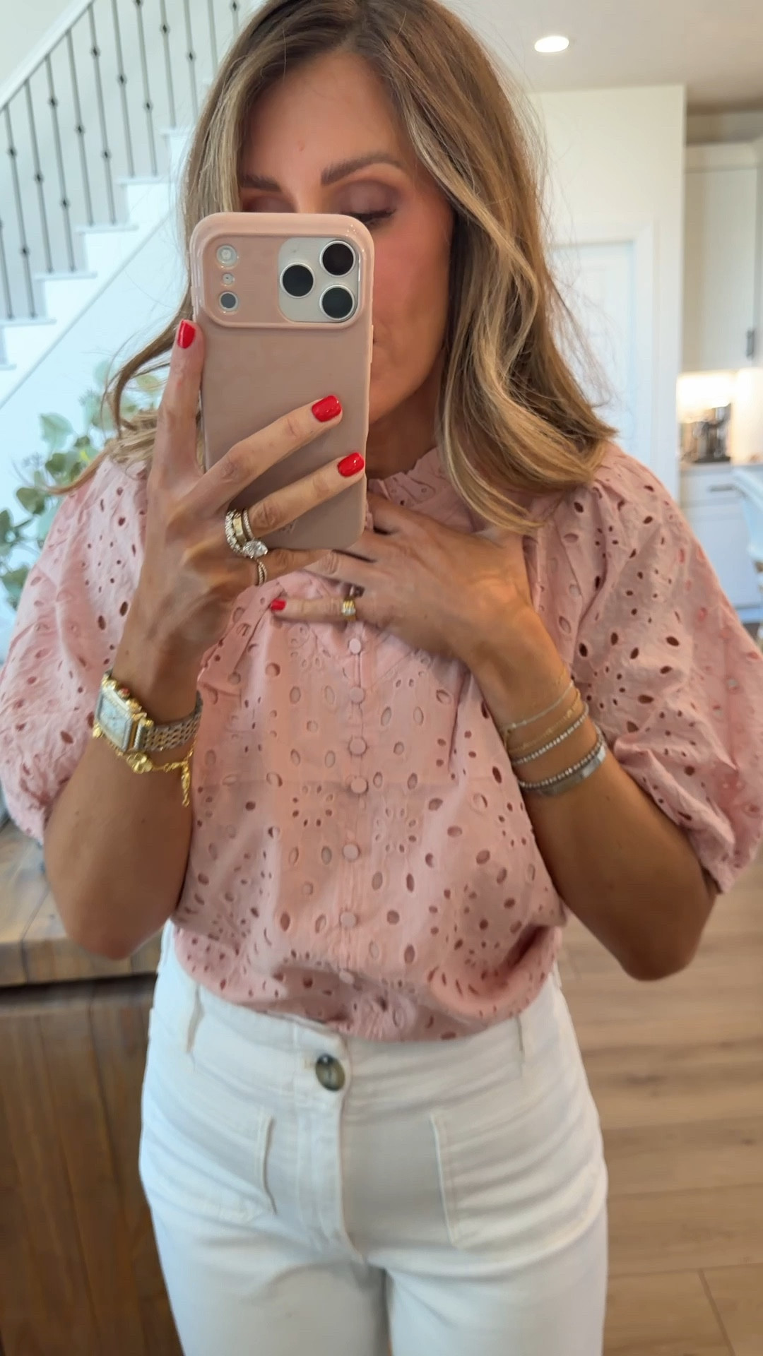 Love this pretty feminine top I’m wearing a size medium Amazon finds 

#LTKOver40 #LTKMidsize #LTKootd