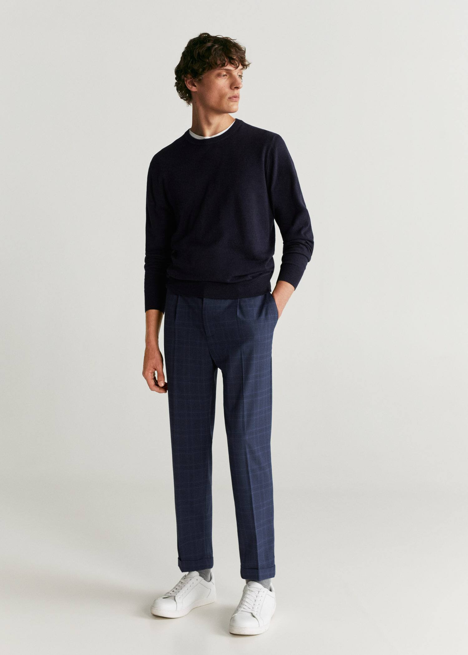 Tapered fit checked pants | MANGO (US)