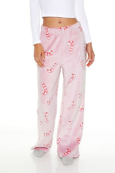 Fleece Candy Cane Pajama Pants | Forever 21
