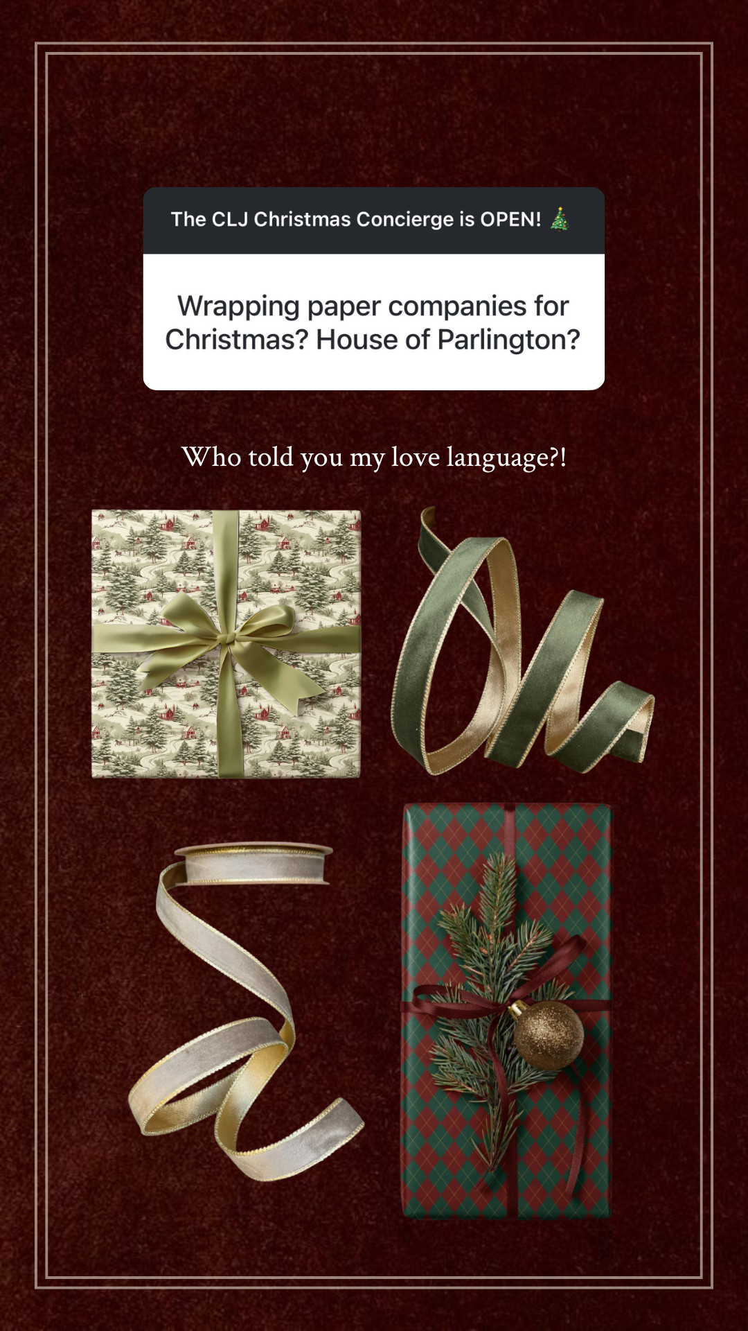 CLJ Christmas Concierge: My favorite wrapping paper & ribbon! 

 #LTKCyberWeek #LTKHoliday #LTKFindsUnder50