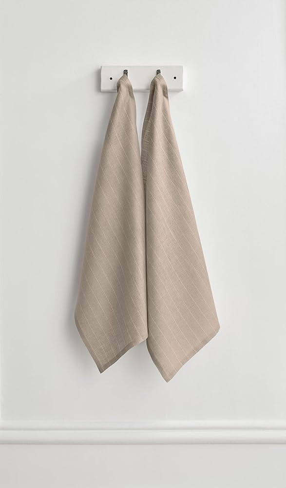 Solino Home Linen Kitchen Towels – 100% Pure Linen 17 x 26 Inch Kitchen / Tea Towels – Pinstr... | Amazon (US)