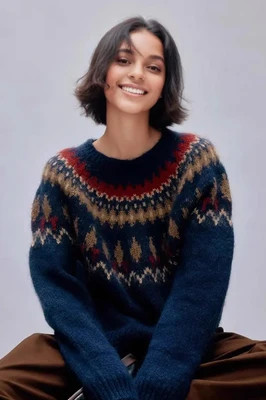 Fibflx Vintage Wool Blend Fair Isle Crewneck Sweater - Vintage Wool Blend Fair Isle Crewneck Sweater | Shop.app