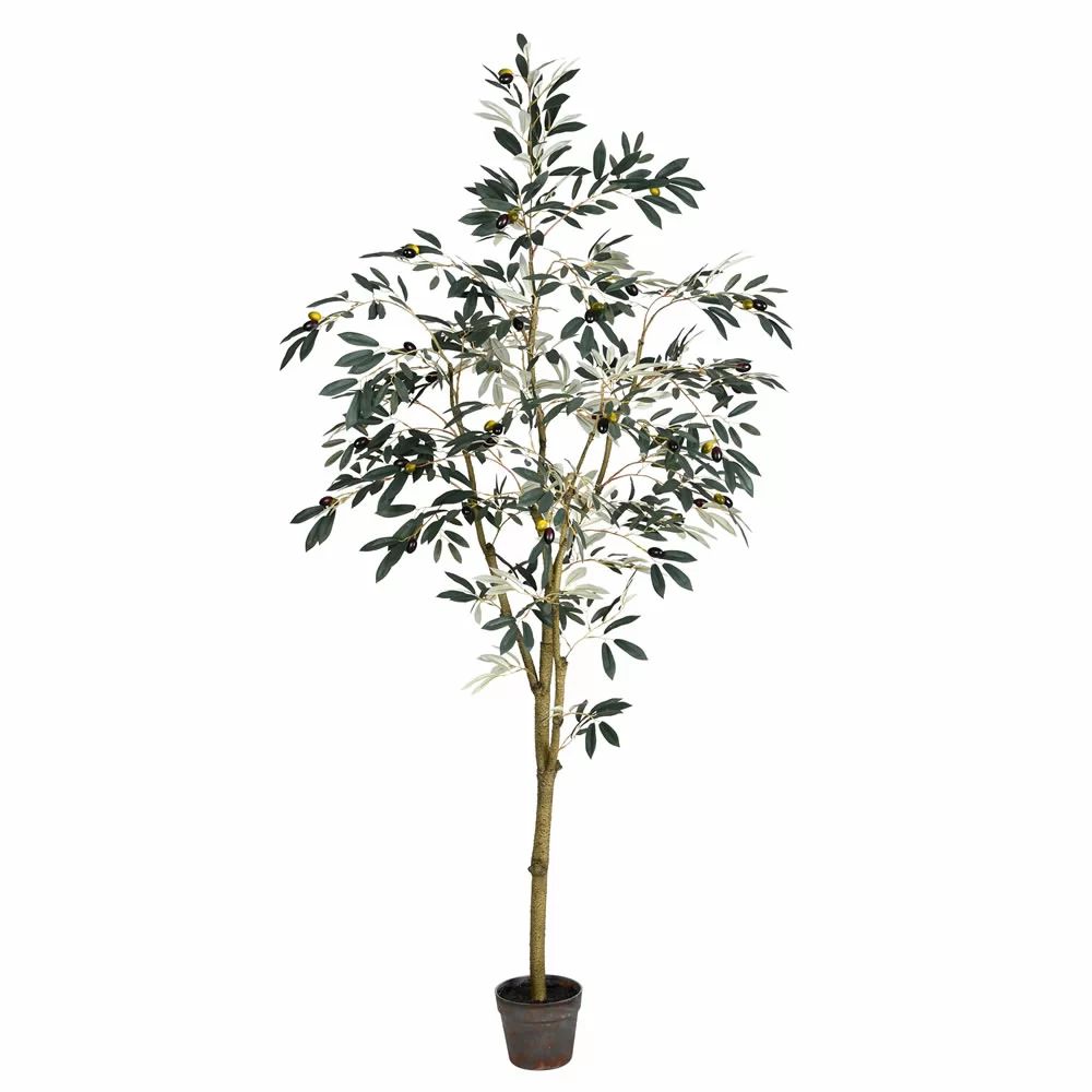 Artificial Potted Olive Floor Foliage Tree in Pot | Wayfair North America