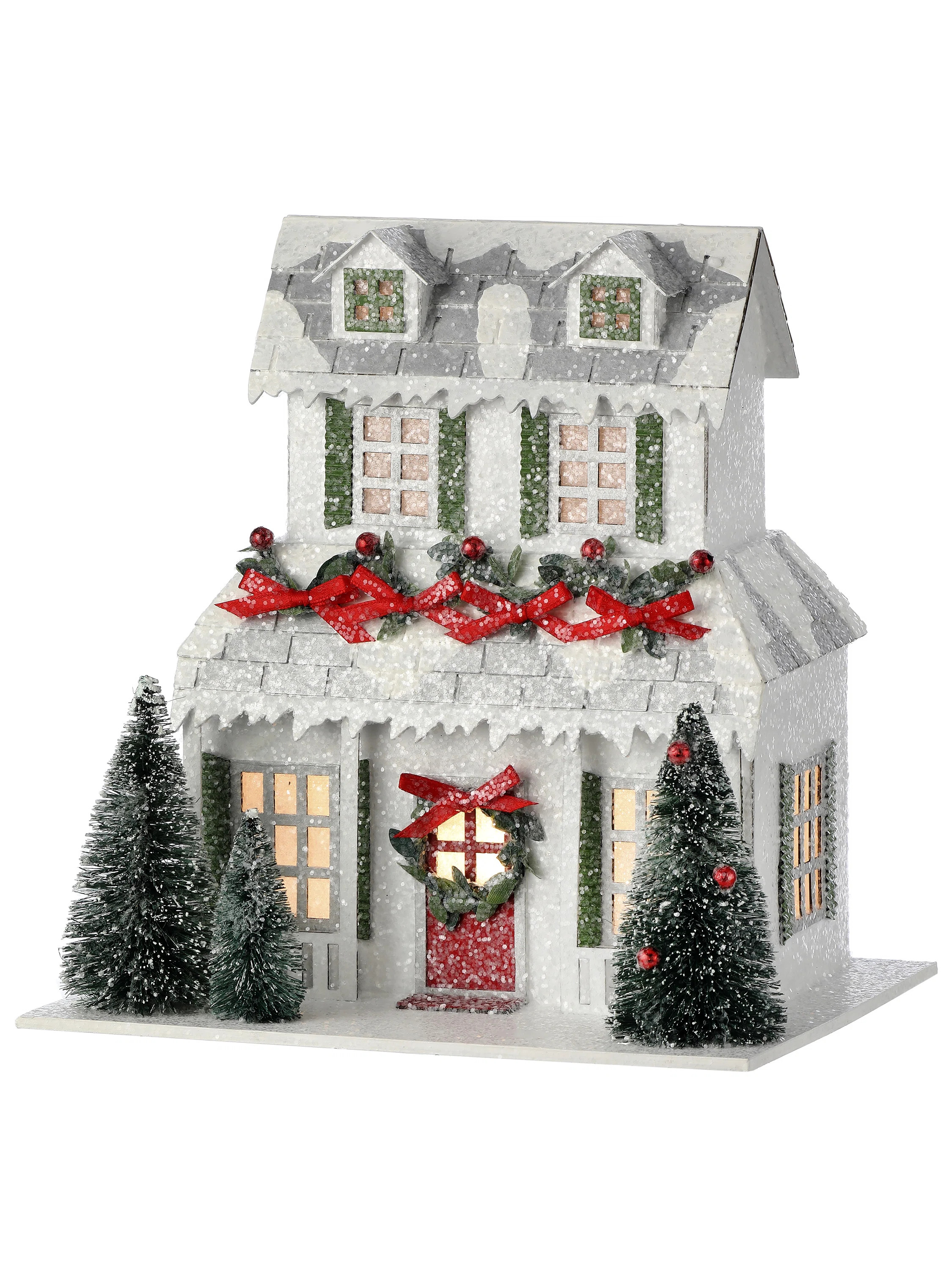 7.5" LED Cardboard Xmas Snowman House | Wayfair North America