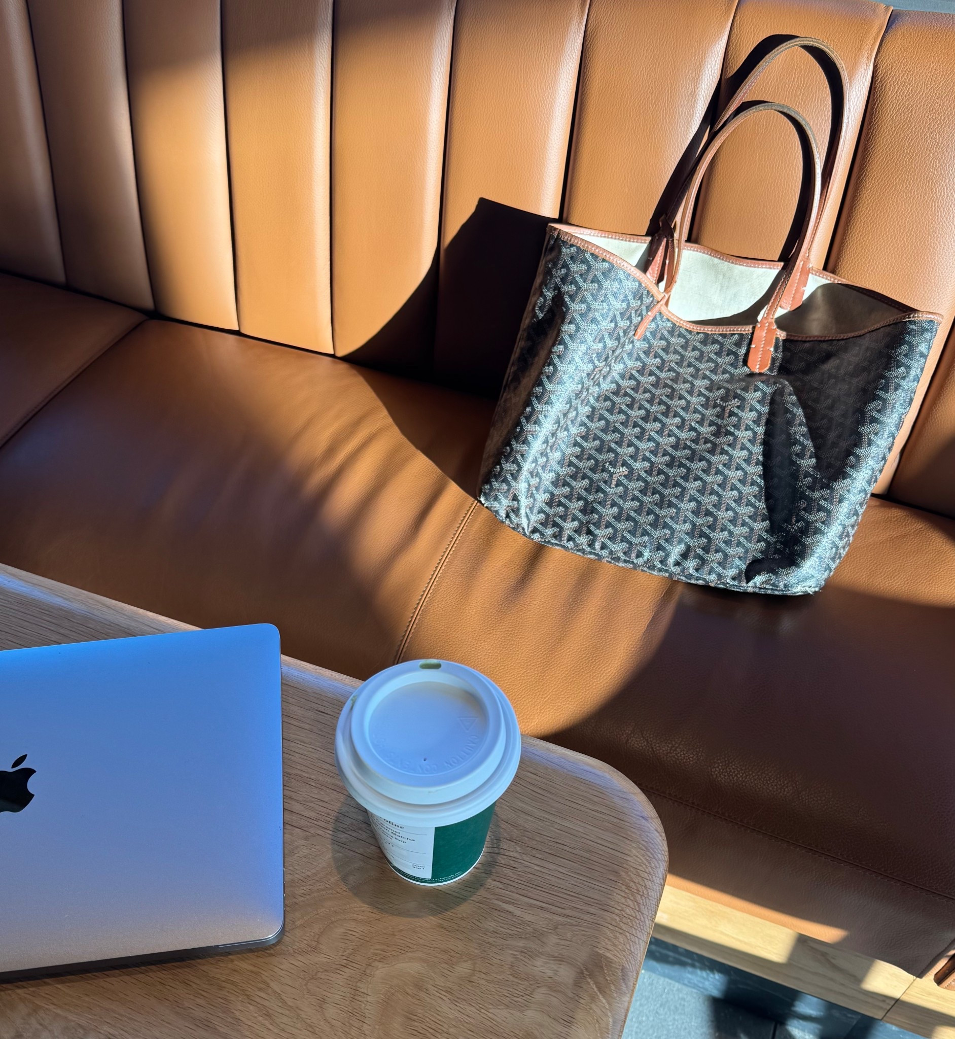 coffee shop work date with a goyard tote bag 

#LTKWorkwear #LTKdayinmylife